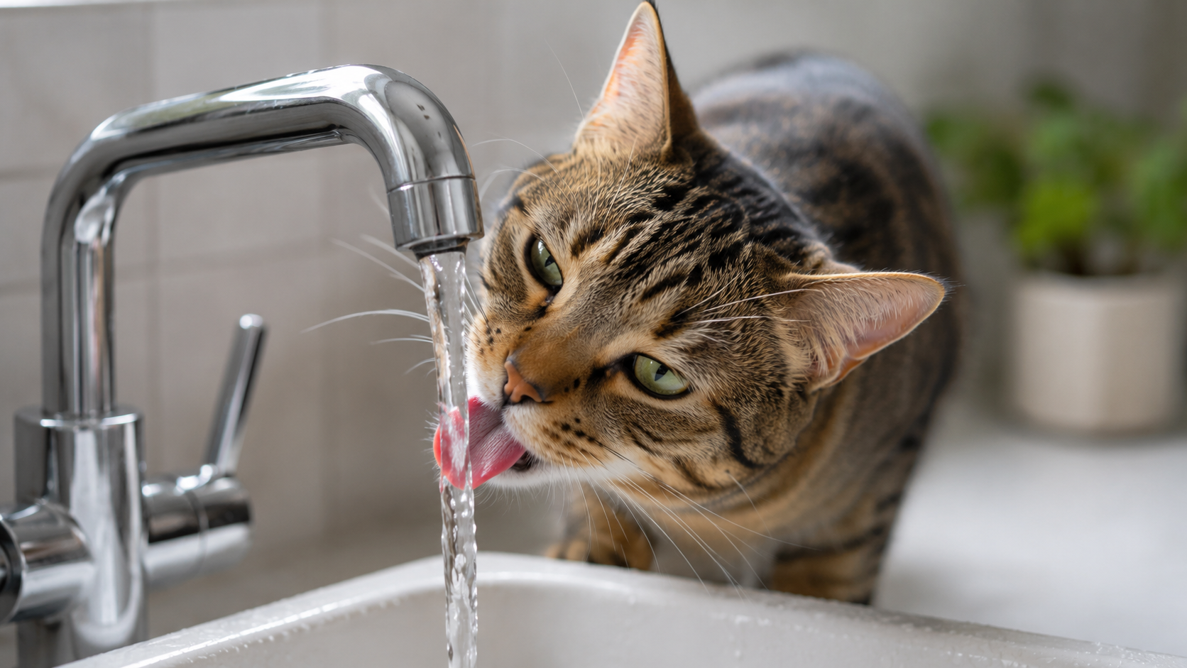 Por que os gatos gostam de beber água da torneira?