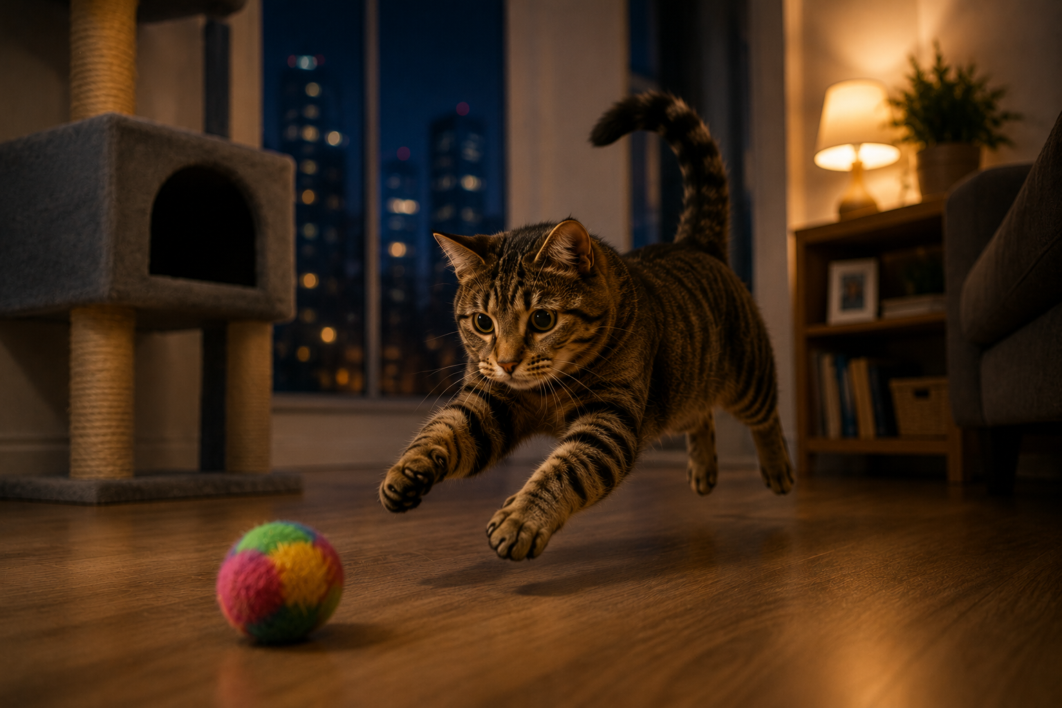 Por que os gatos gostam de brincar durante a madrugada?