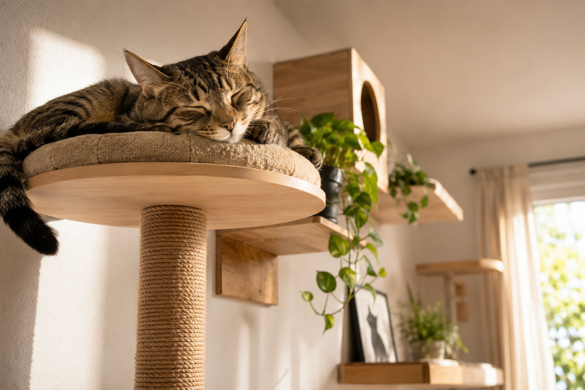 Por que os gatos gostam de dormir em lugares altos?
