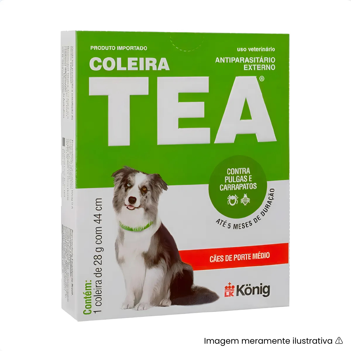Coleira Antipulgas Tea 327 28g Para Cães De Porte Médio 44cm