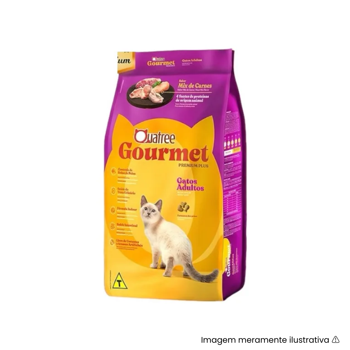 Ração Quatree Gourmet Gatos Adultos Mix de Carnes 1kg