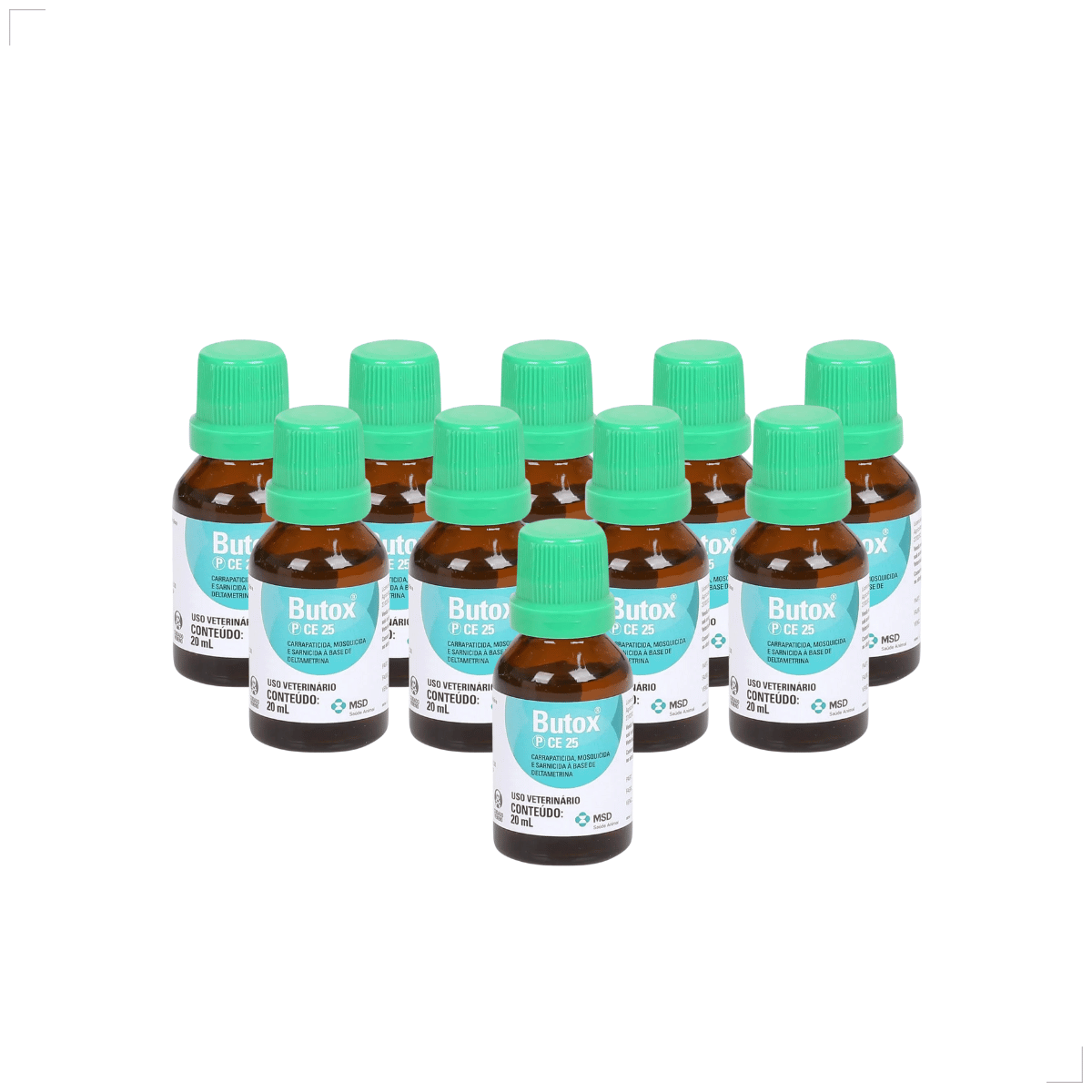 kit 10 Butox 20ml Antipulgas e Carrapatos para Cães e Gatos