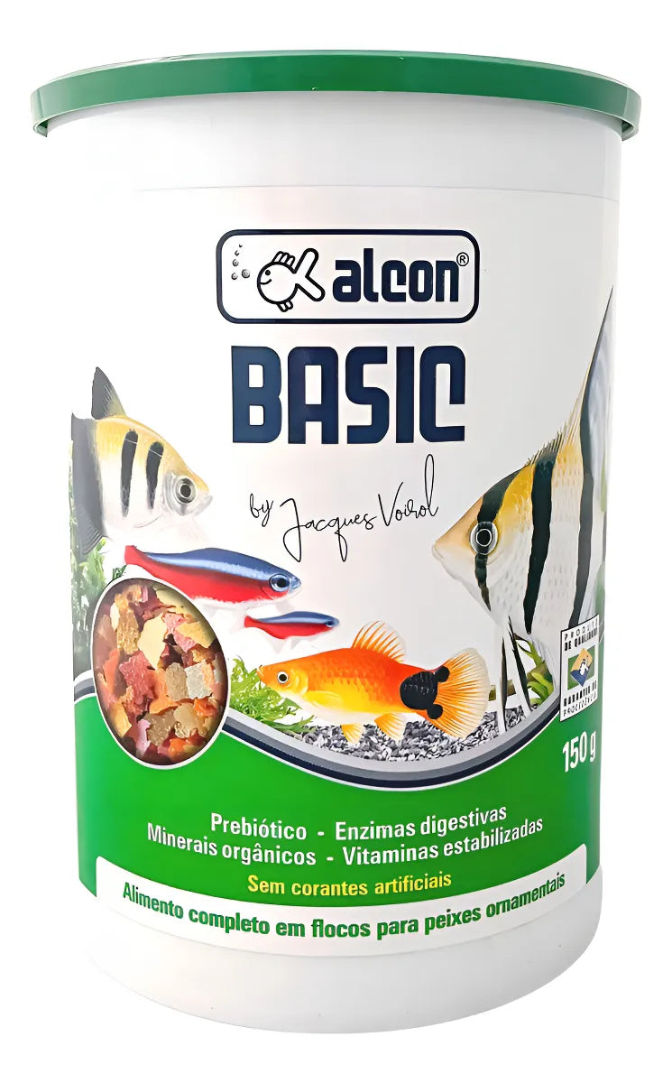 Ração P/ Peixes Alcon Basic Em Flocos 150g Alimento Completo