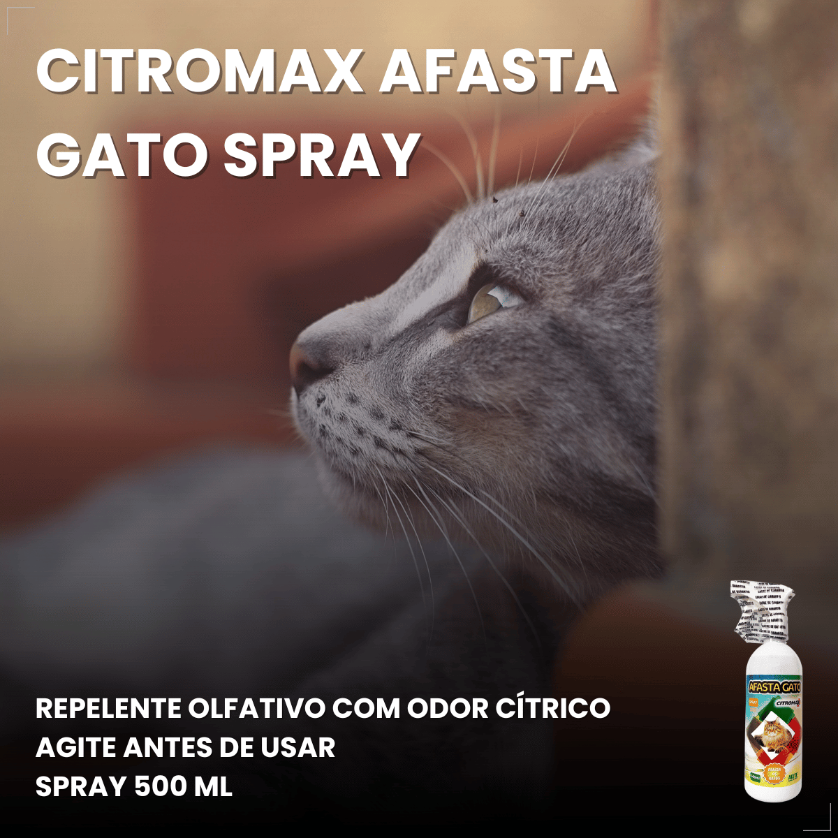 Spray Citromax Afasta Gato Repelente Educa  - 500ml