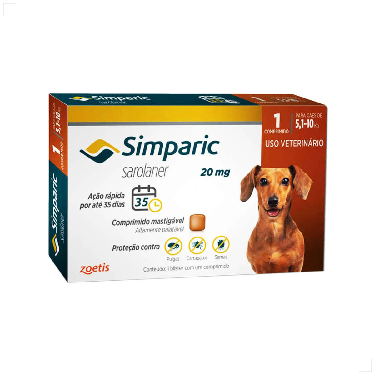 Simparic 20 Mg 5,1 A 10 Kg 1 Comprimido Zoetis