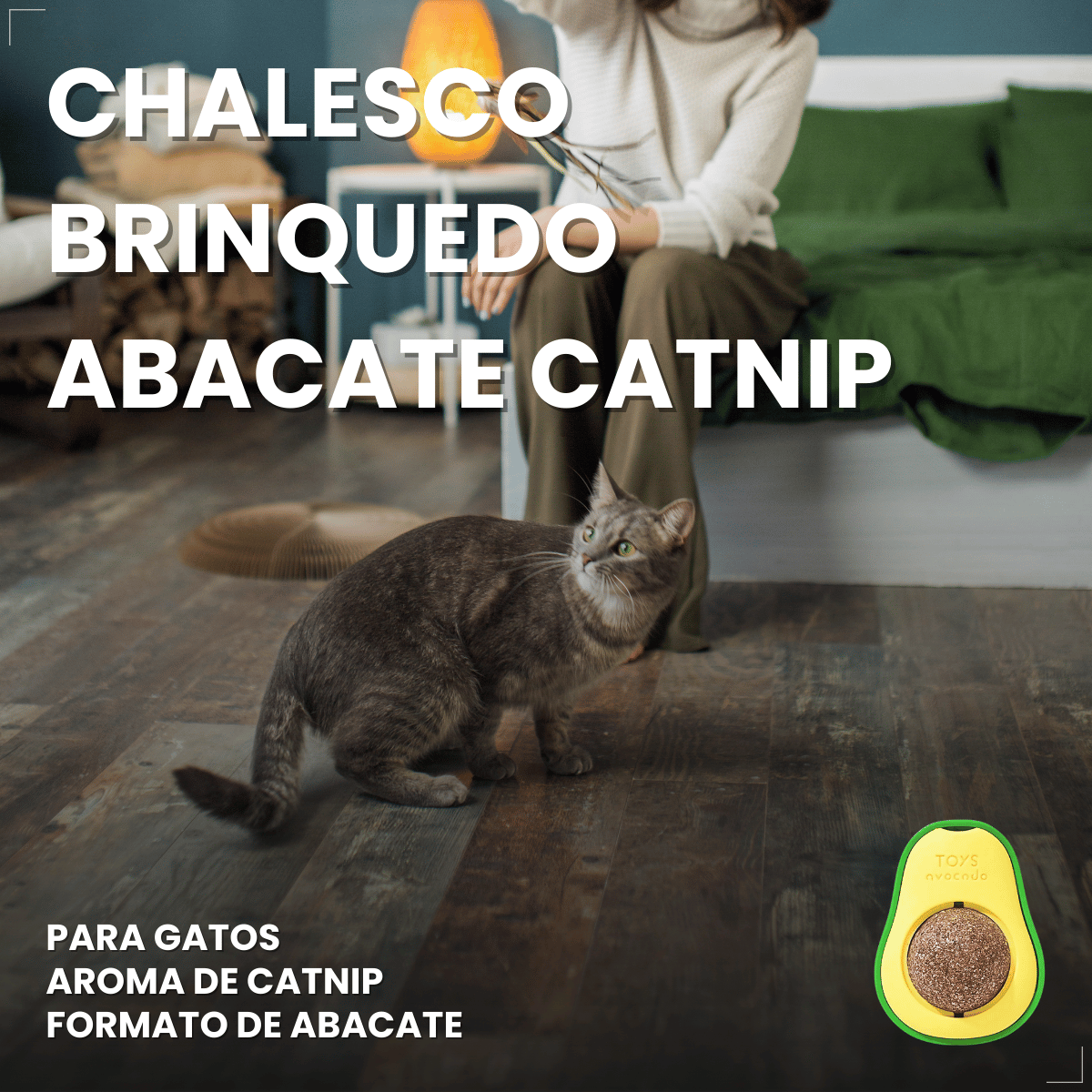 Chalesco Brinquedo Abacate Catnip para Gatos
