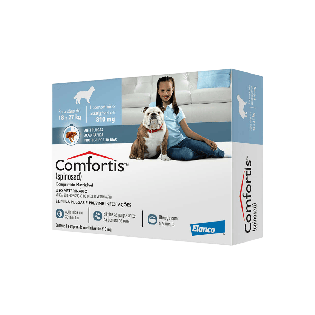 Antipulgas Elanco Comfortis 810mg 30 Dias de Proteção 1comp