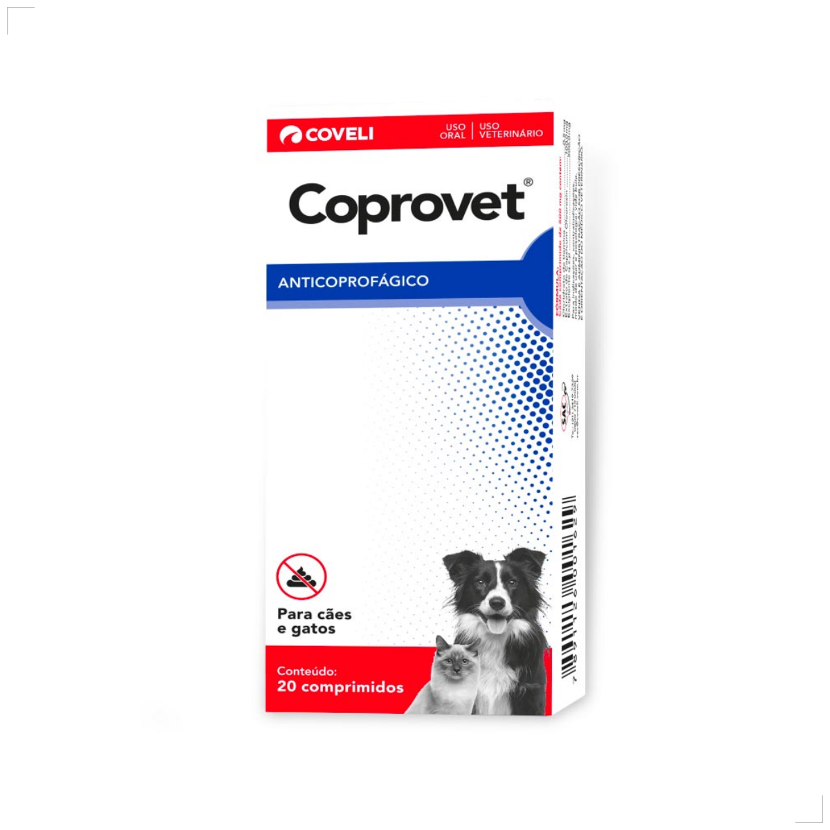 Coprovet Coveli 20 Comprimidos Anticoprofágico Cães e Gatos