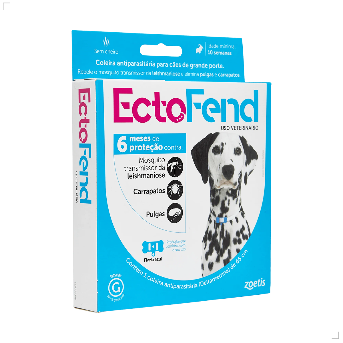 Coleira Ectofend Anti pulgas Carrapatos 65cm Leishmaniose G