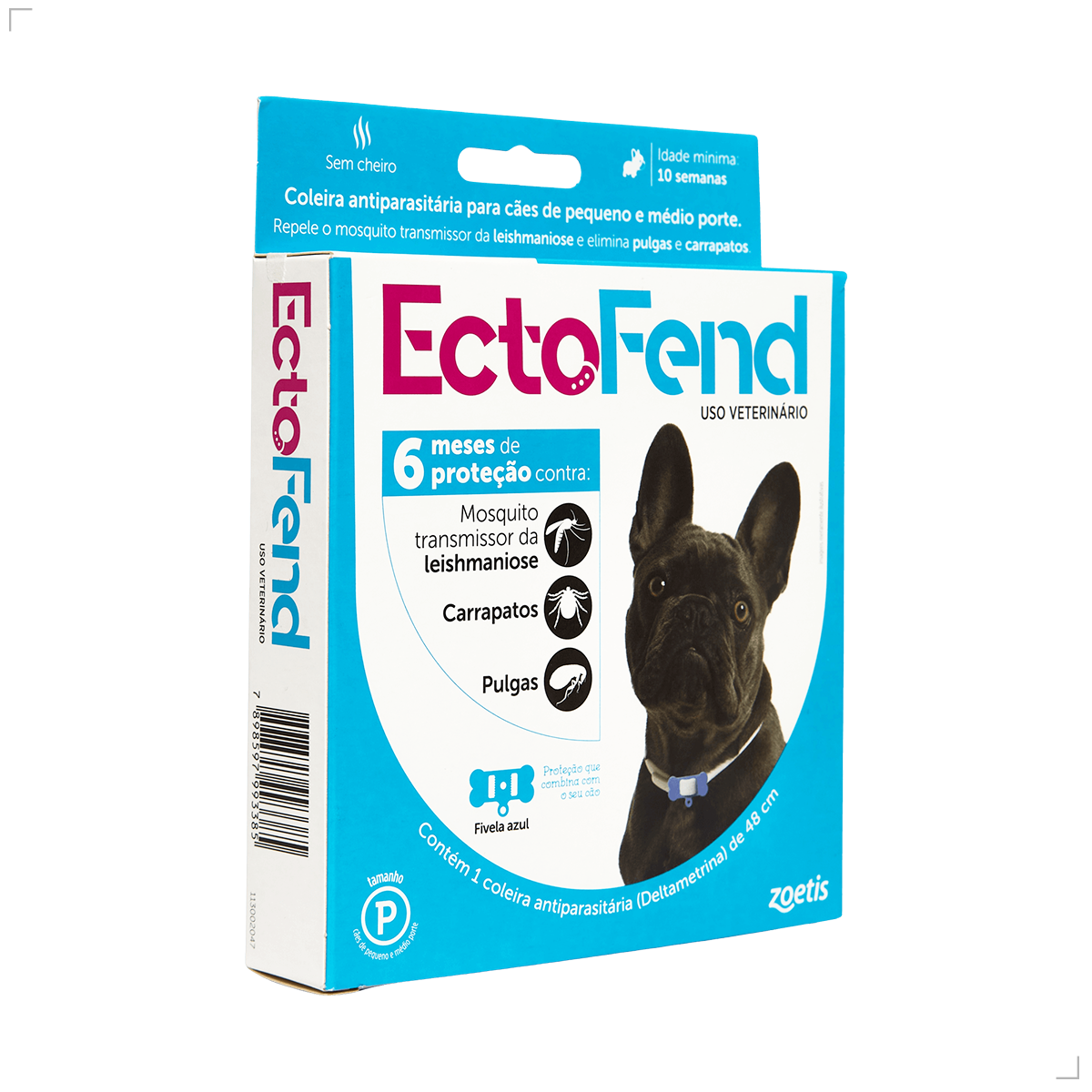 Coleira Ectofend Anti pulgas Carrapatos 48cm Leishmaniose P