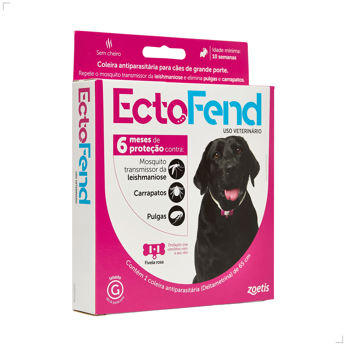 Coleira Ectofend Anti pulgas Carrapatos 65cm Leishmaniose G