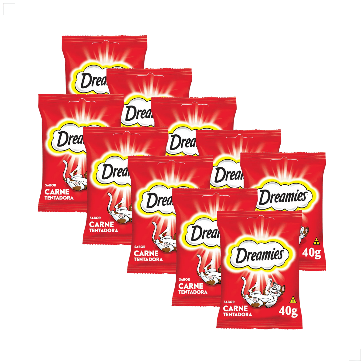 Kit 10 Petisco Dreamies para Gatos Adultos 40 g