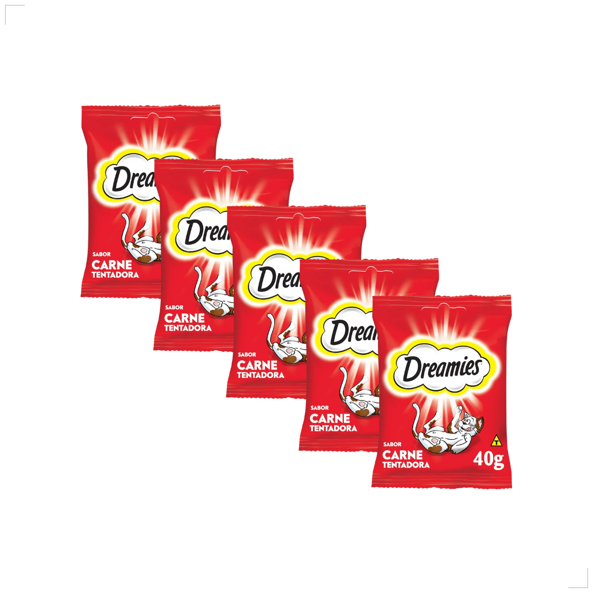 Kit 5 Petisco Dreamies para Gatos Adultos 40 g