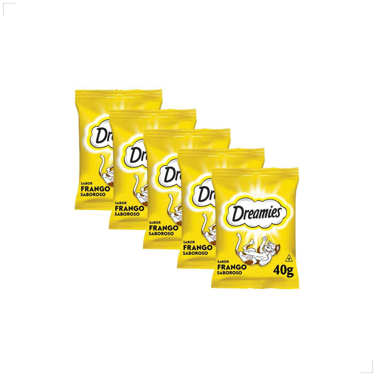 Kit 5 Petisco Dreamies para Gatos Adultos 40 g