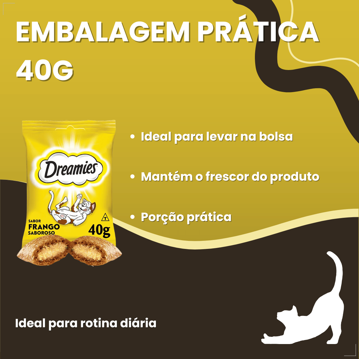 Kit 10 Petisco Dreamies para Gatos Adultos 40 g