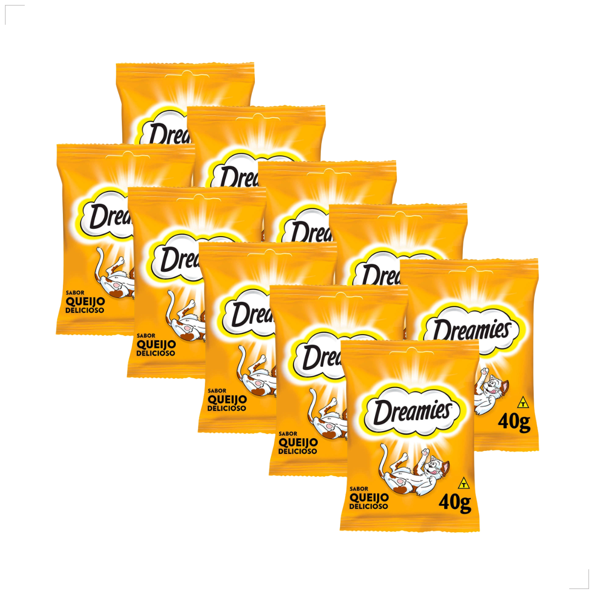 Kit 10 Petisco Dreamies para Gatos Adultos 40 g
