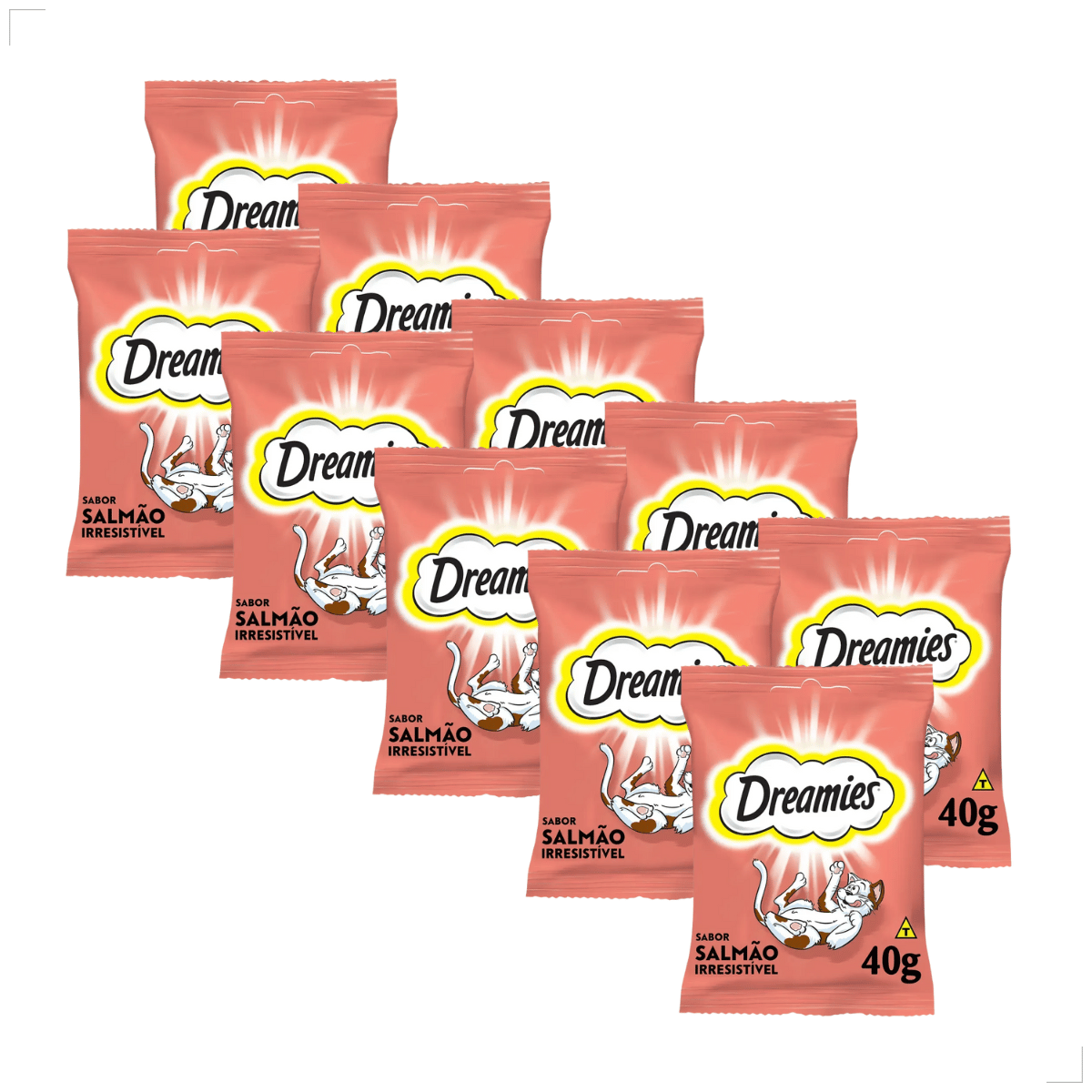 Kit 10 Petisco Dreamies para Gatos Adultos 40 g