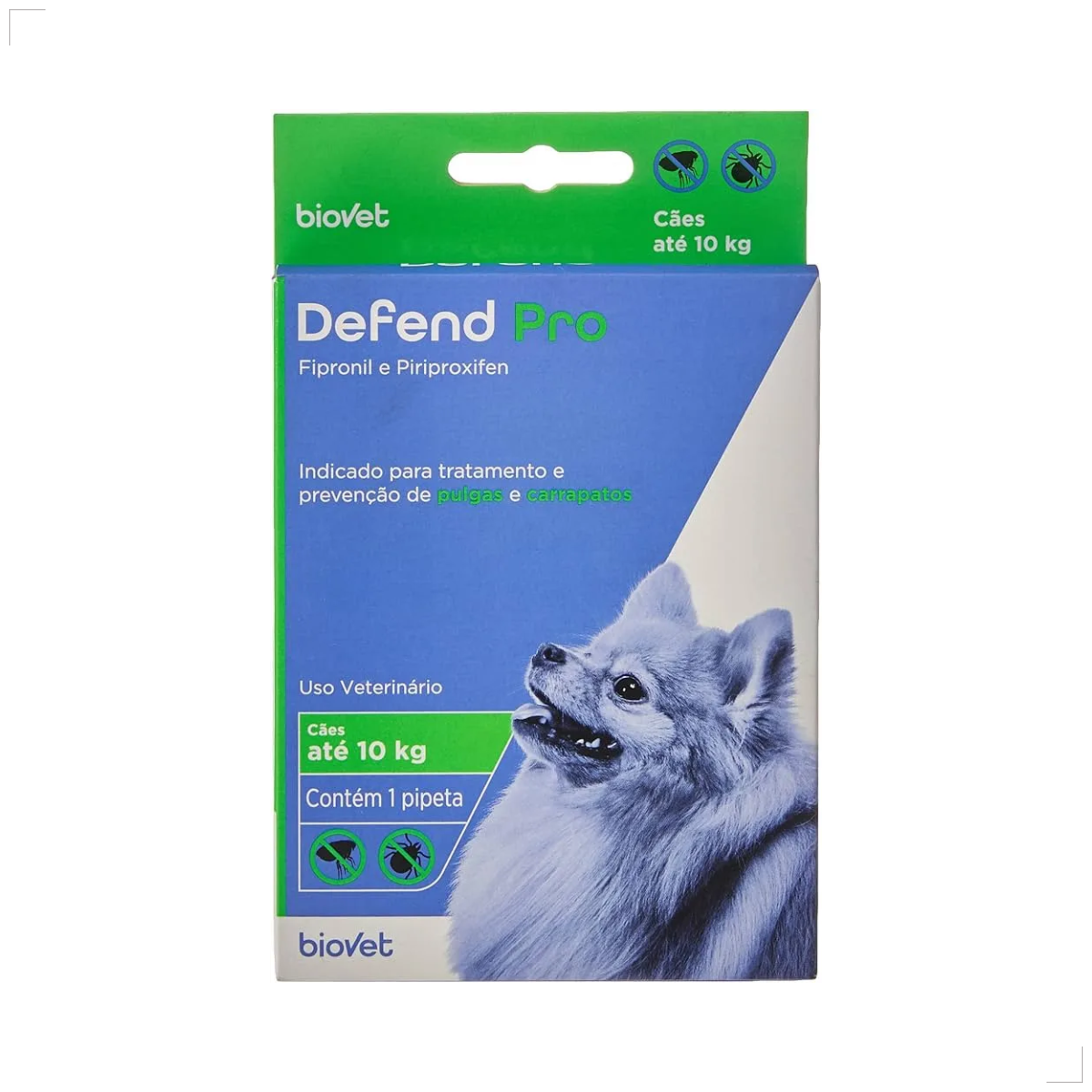 Defend Pro Cães 1 A 10kg 1 Pipeta Biovet Pulgas e Carrapatos