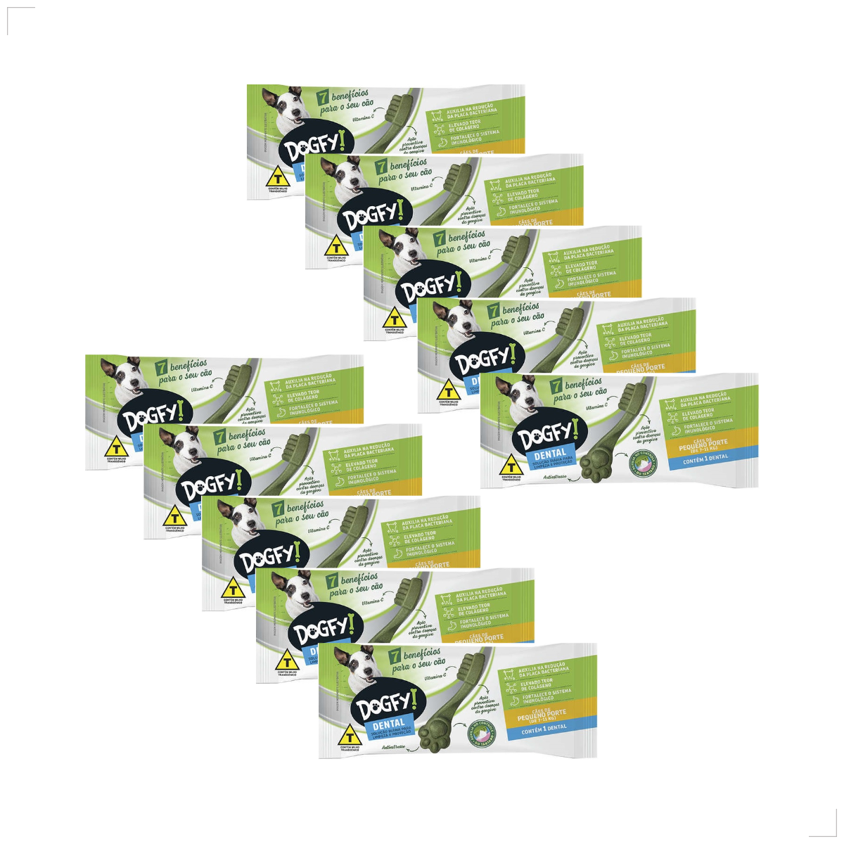 Kit 10 Dogfy Dental Cães Pequenos Limpa Dentes Tártaro