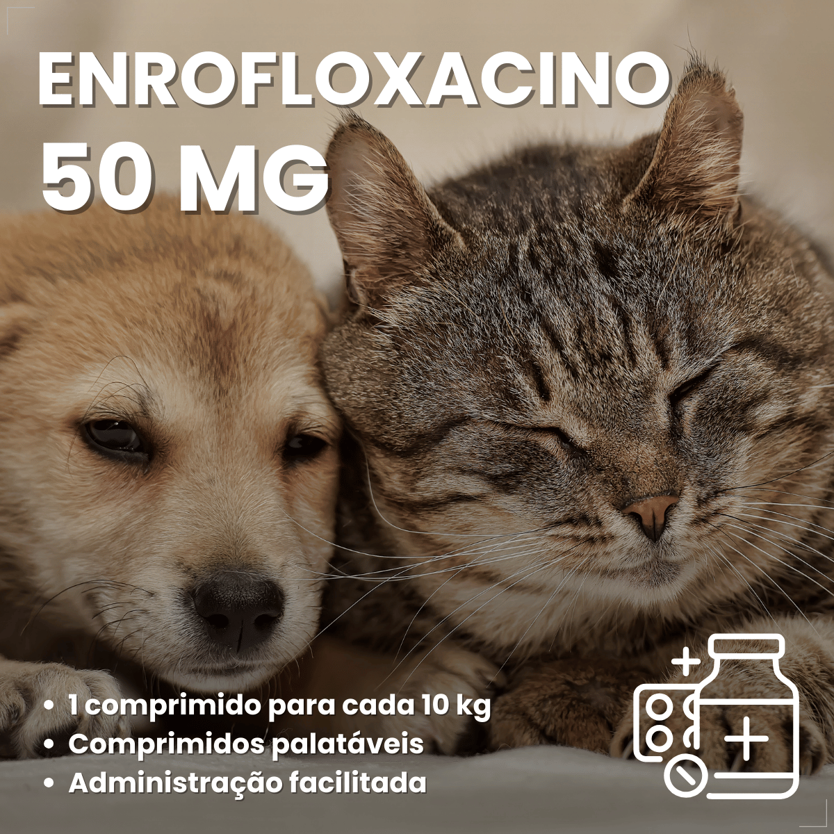 Enronew 50mg 10 Comprimidos Antimicrobiano para Cães e Gatos