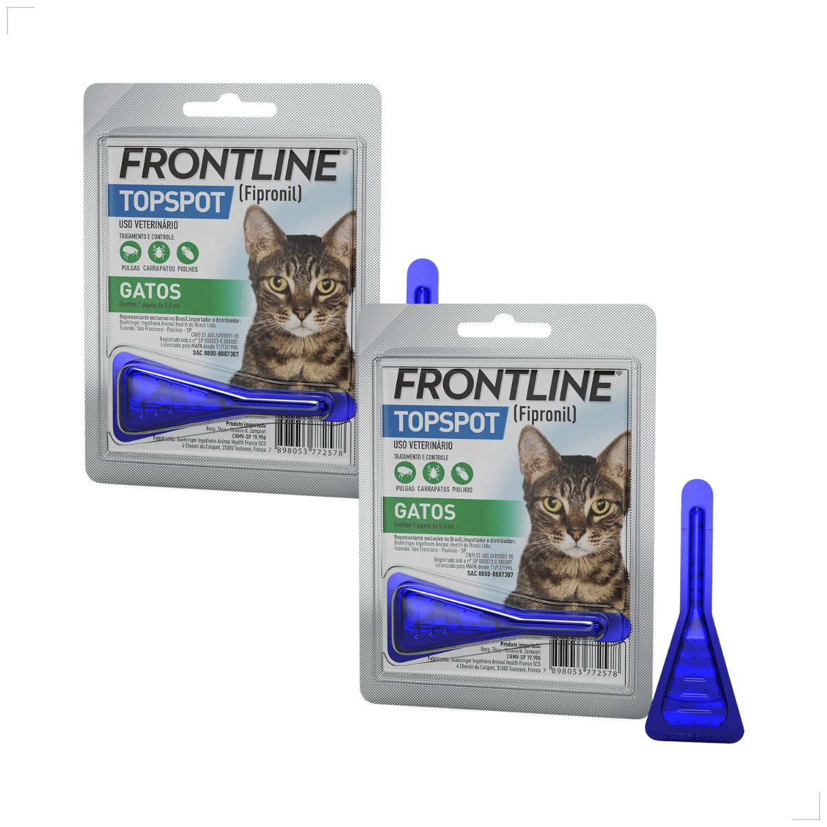 KIT 2Frontline Antipulgas e Carrapatos TopSpot Gatos a partir de 2kg