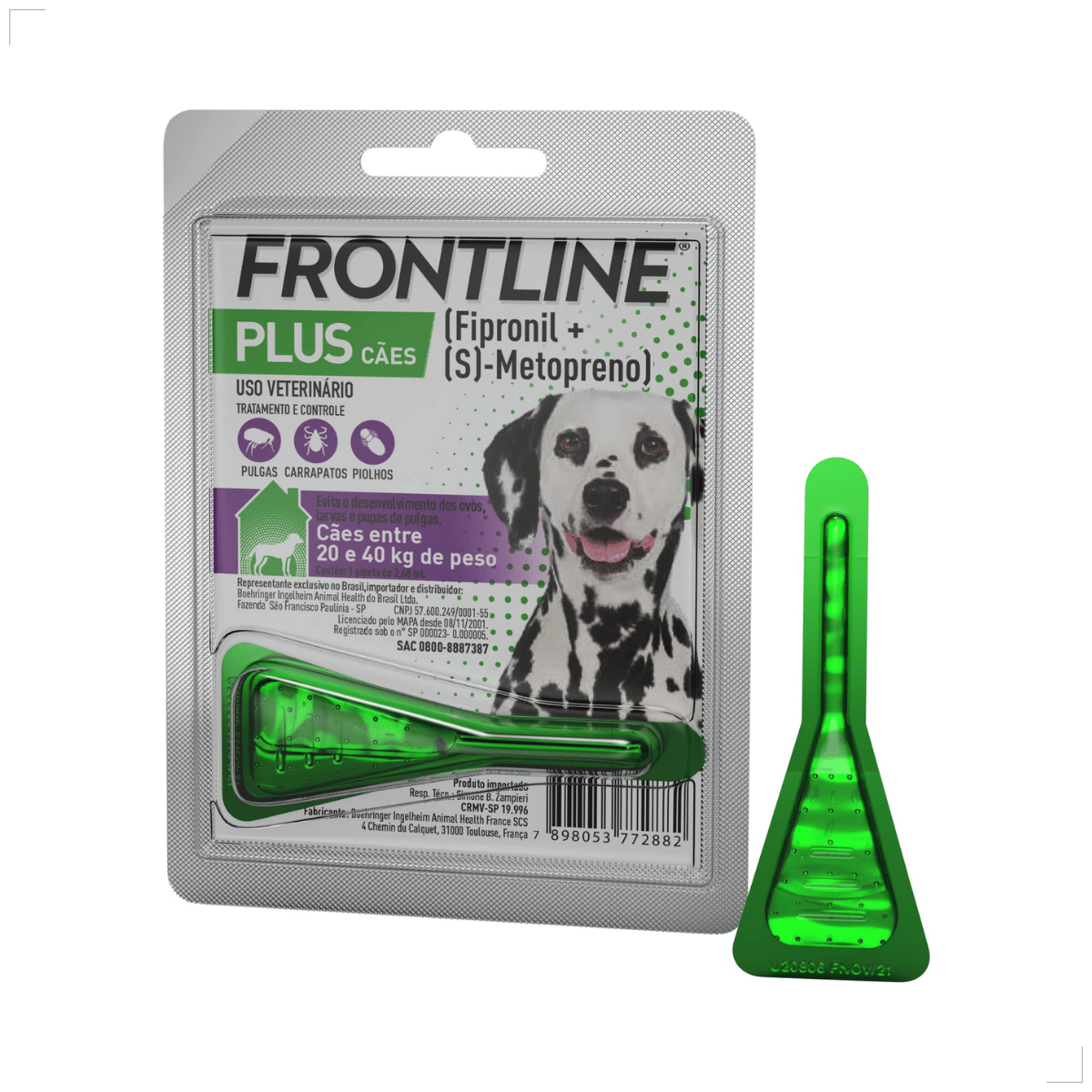 Frontline Antipulgas e Carrapatos Plus Cães 20 a 40 kg