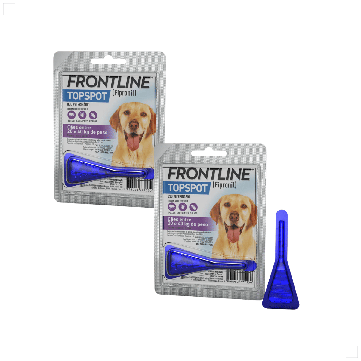 Kit 2 Frontline Antipulgas e Carrapatos TopSpot Cão 20 a 40 kg