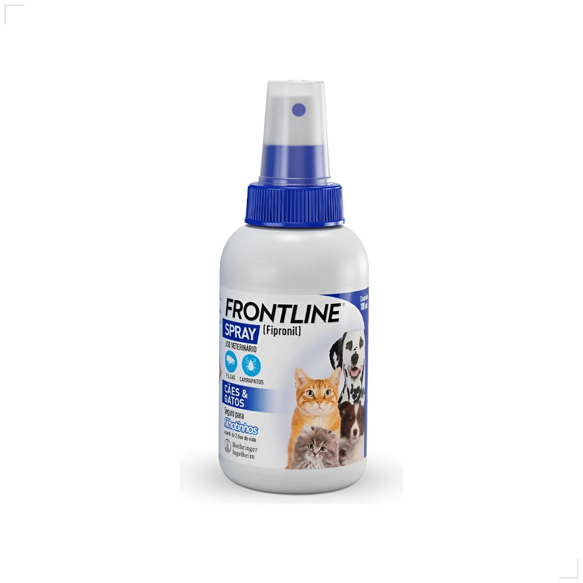 Frontline Spray Anti pulgas e Carrapatos Cães Gatos 100ml