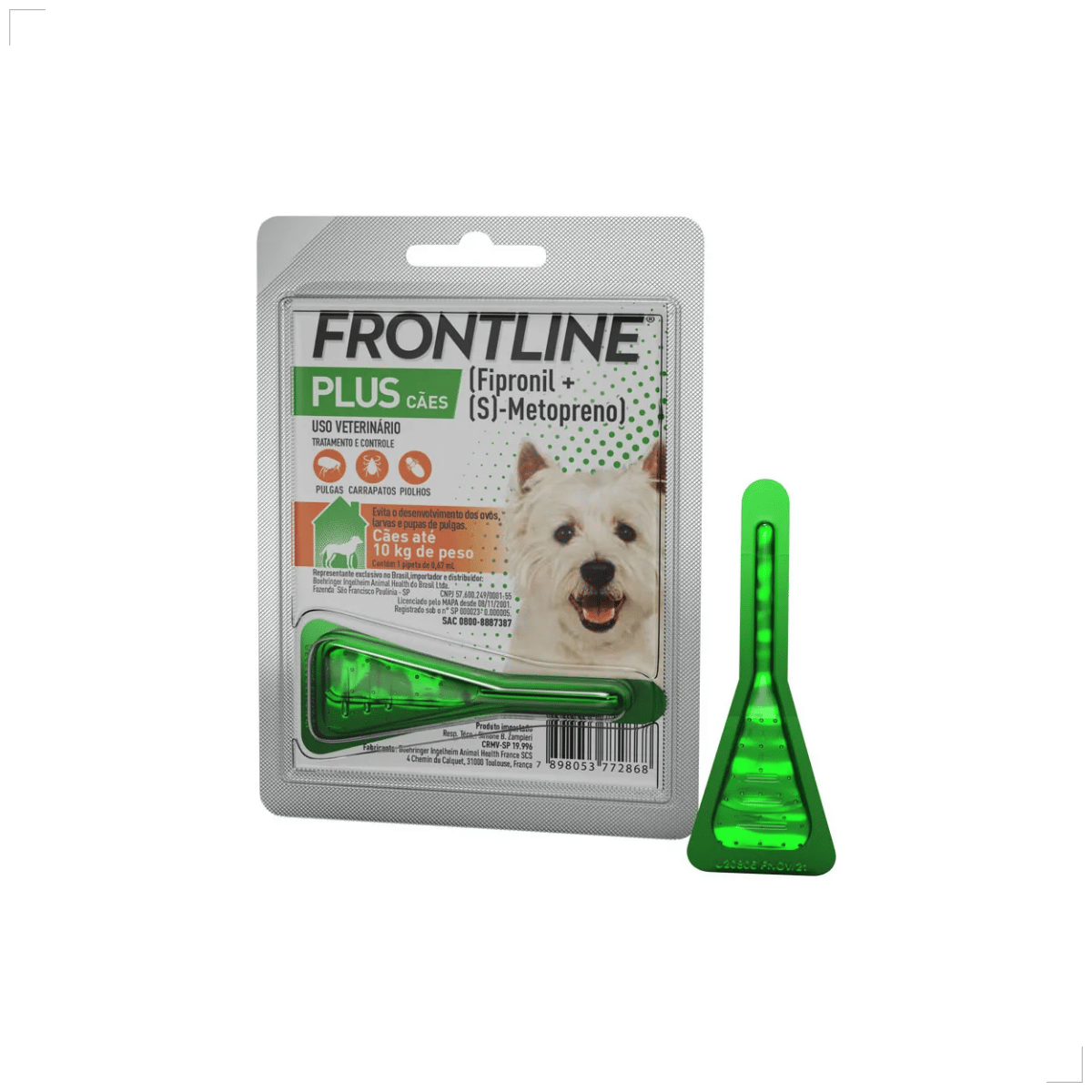 Frontline Antipulgas e Carrapatos Plus Cães 2 a 10 kg