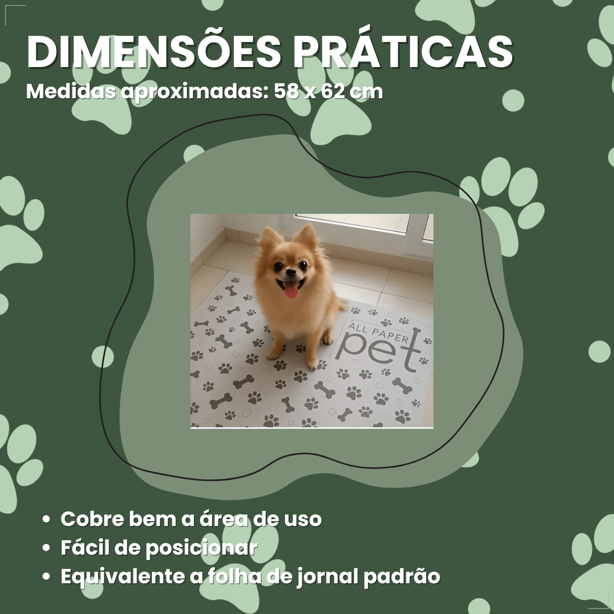 Jornal Pet Higiênico Biodegradável com 50 Folhas All Papers