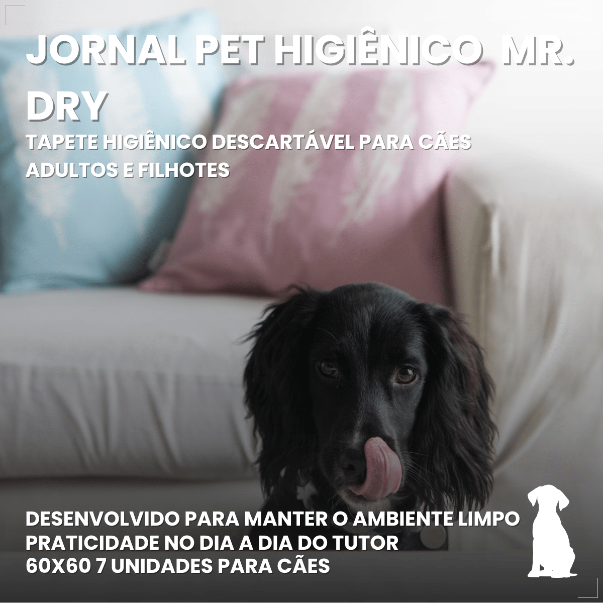 Tapete Mr. Dry Higiênico Para Caes 60x60cm com 7 Unidades