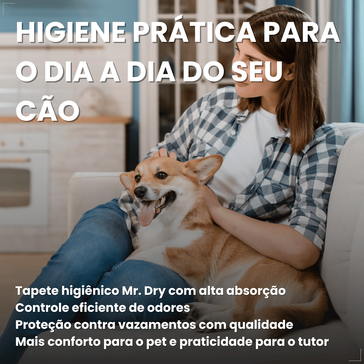 Tapete Mr. Dry Higiênico Para Caes 80x60cm com 7 Unidades