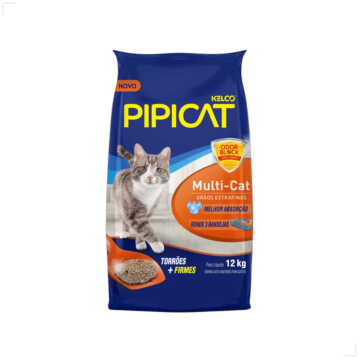 Areia Sanitária Kelco Pipicat Multi-Cat 12kg