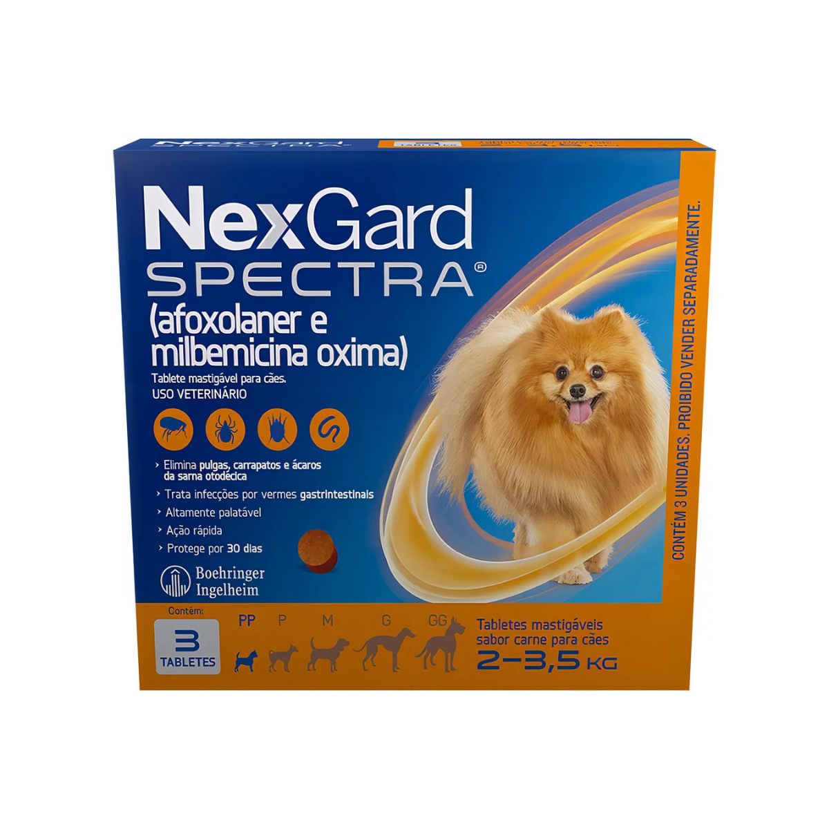 Antipulgas Nexgard Spectra 3 comp Para Cães De 2 A 3,5kg