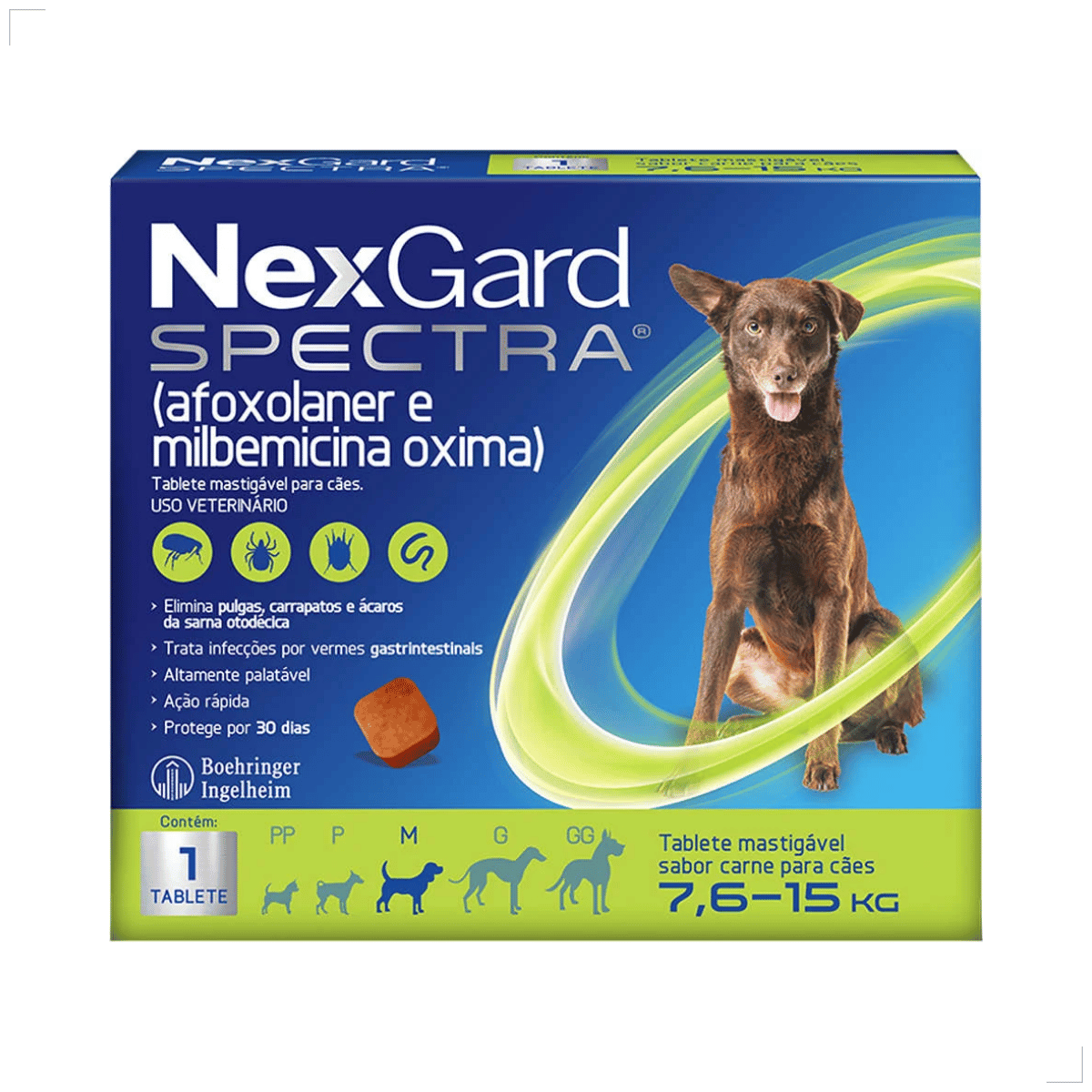 Nexgard Spectra Antipulga Carrapato Cães 7,6kg A 15kg 1 comprimido