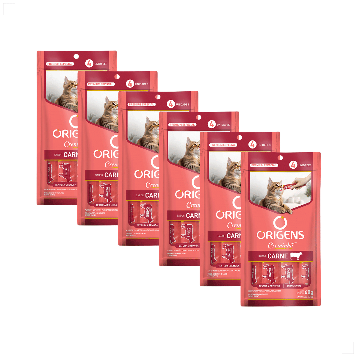 Kit 6 Petisco Origens Para Gatos Creminho 60g
