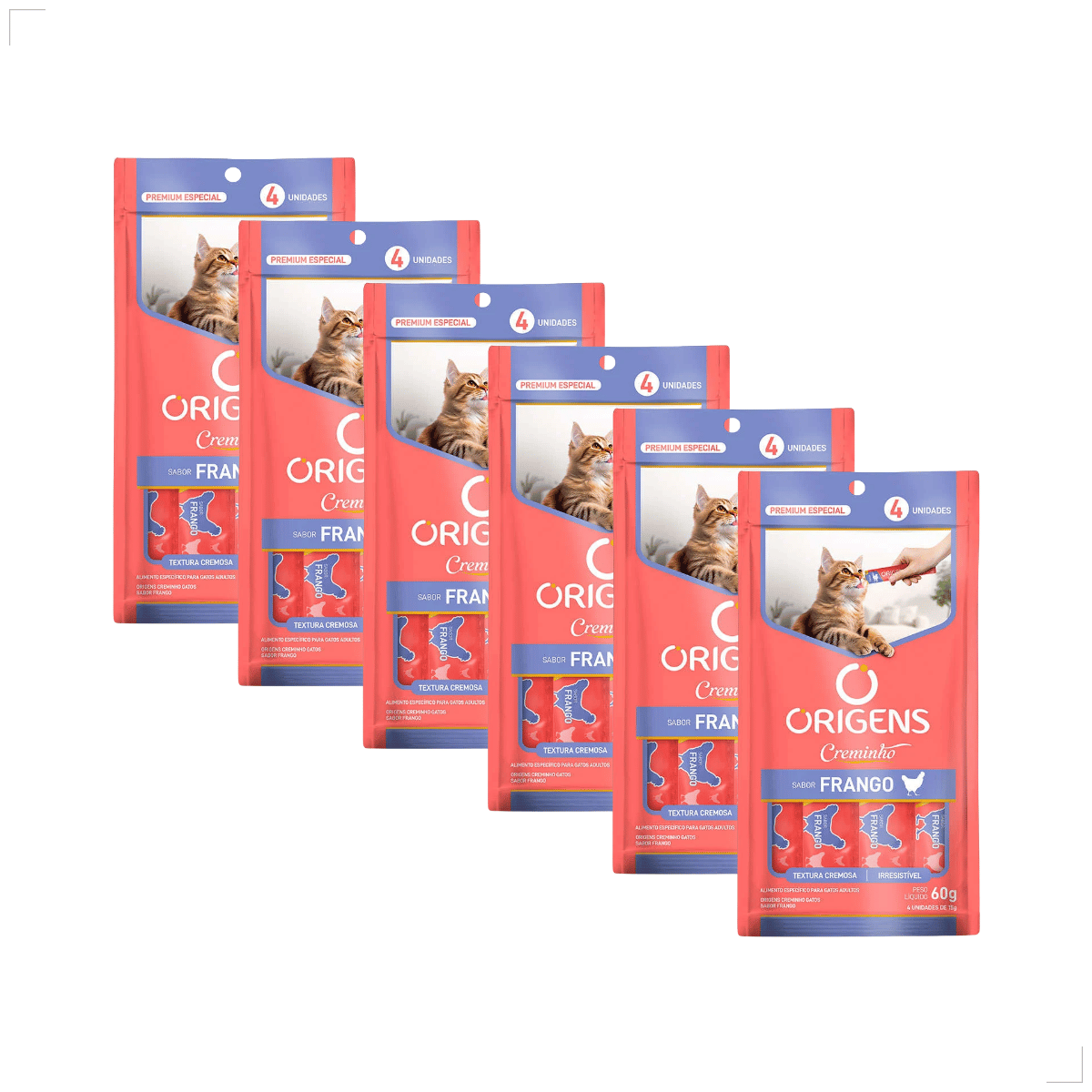 Kit 6 Petisco Origens Para Gatos Creminho 60g