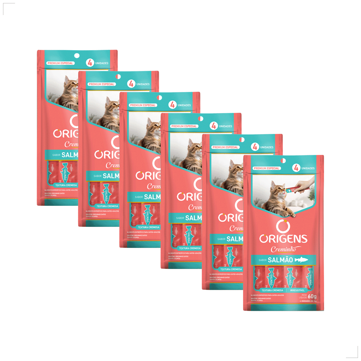 Kit 6 Petisco Origens Para Gatos Creminho 60g