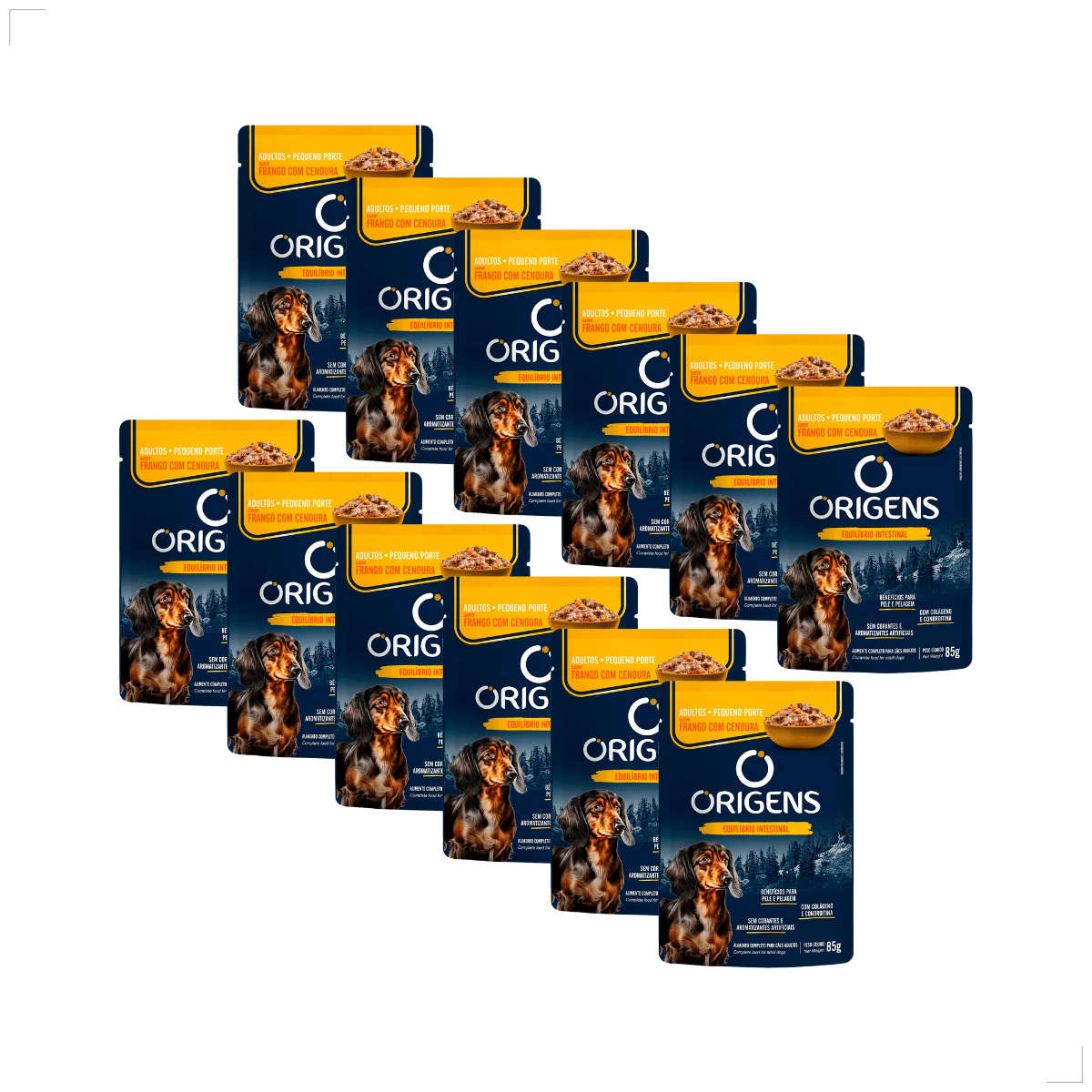 Kit 12 Ração Úmida Sachê Origens Cães Adulto Filhotes 85g