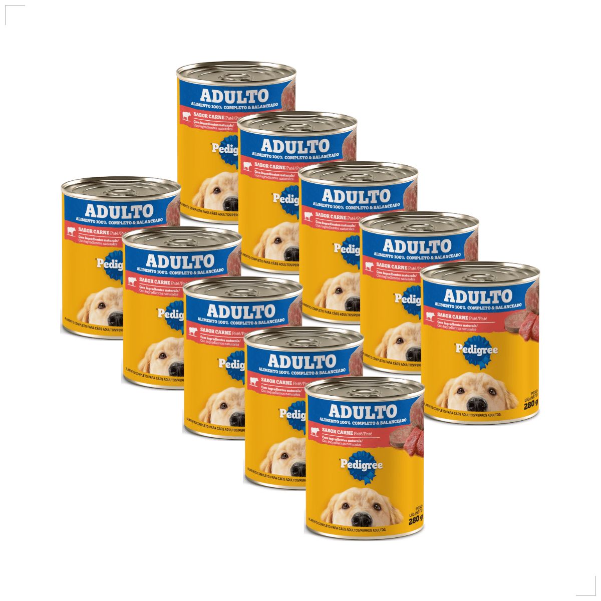 Kit 10 Ração Sache Úmida Lata Pedigree Cães 280g Patê Sabor