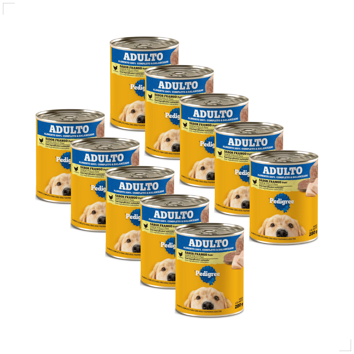 Kit 10 Ração Sache Úmida Lata Pedigree Cães 280g Patê Sabor