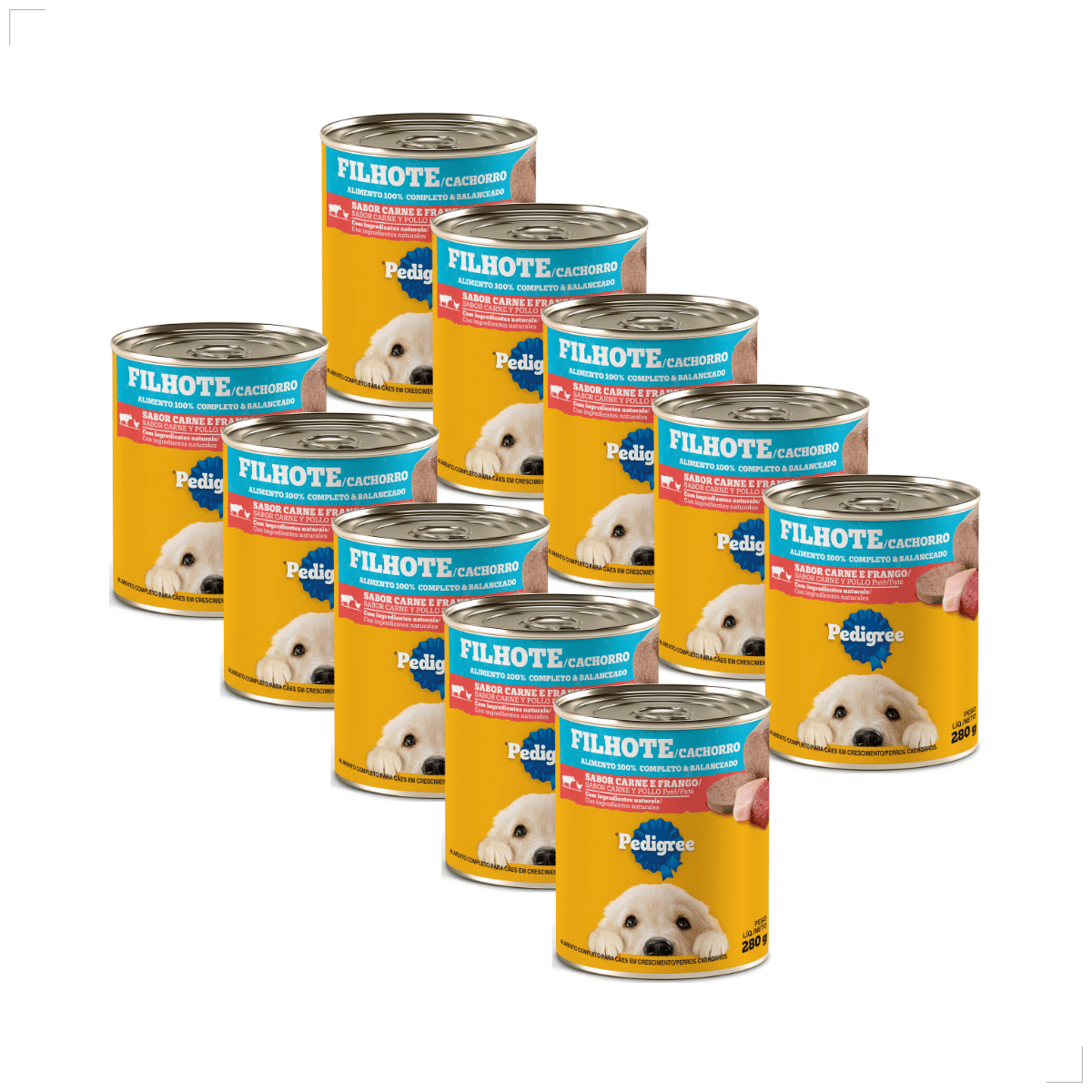 Kit 10 Ração Sache Úmida Lata Pedigree Cães 280g Patê Sabor