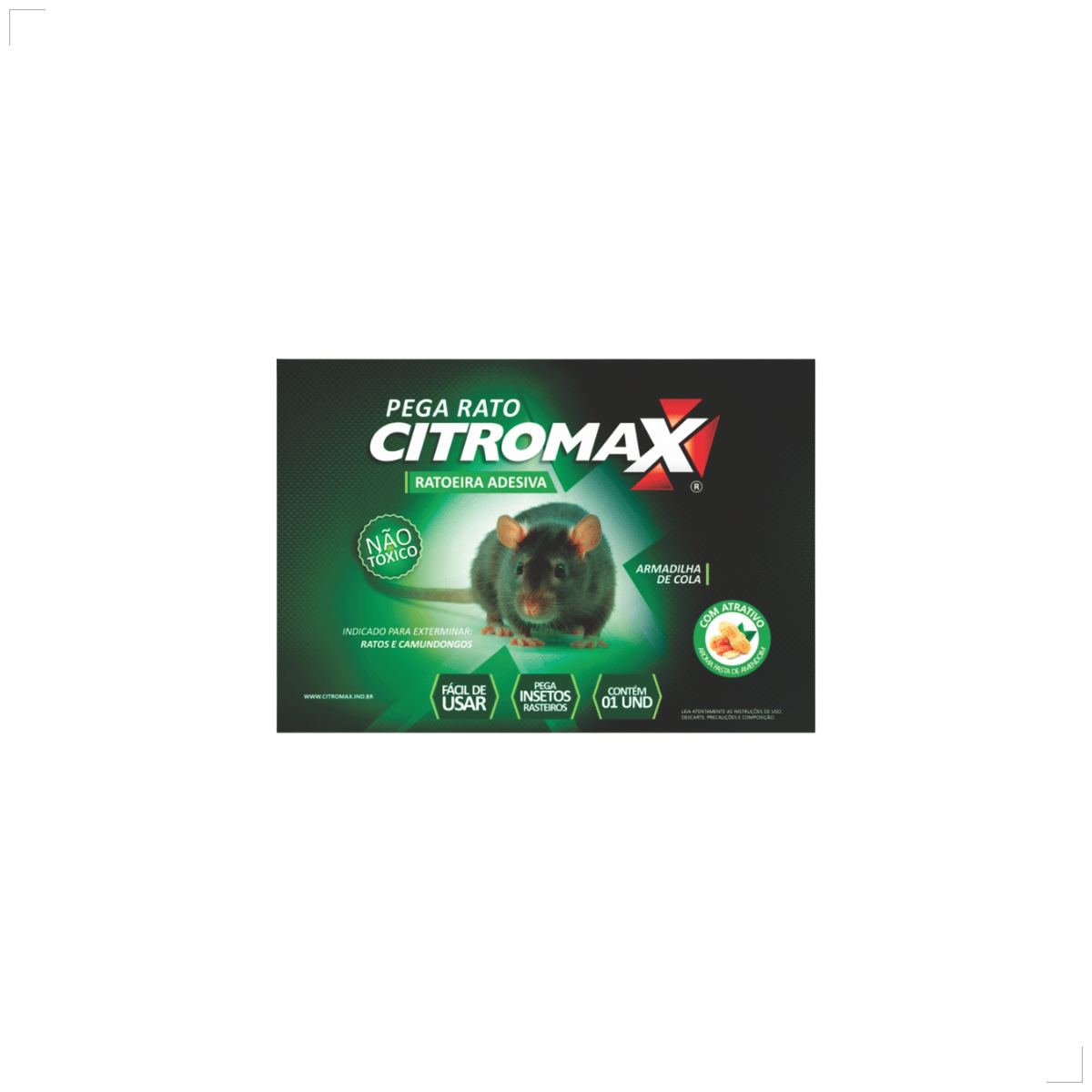 Kit 2 Ratoeira Adesiva Cola Pega Rato Atrativo Citromax