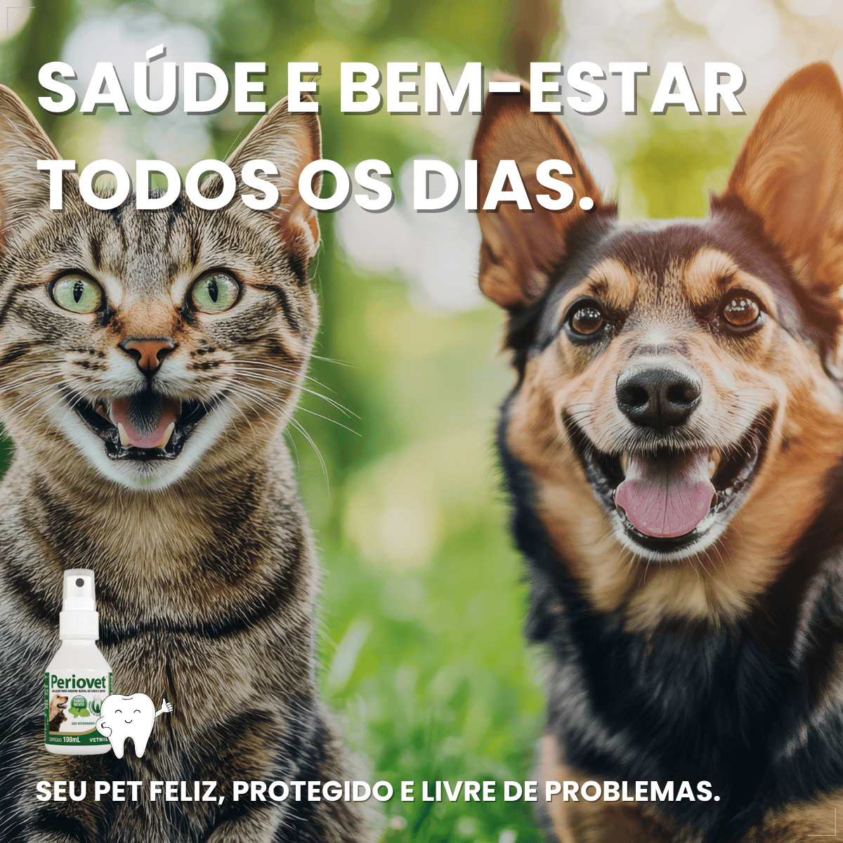 Spray Bucal Pet Vetnil Periovet 100ml hálito Menta cães gato