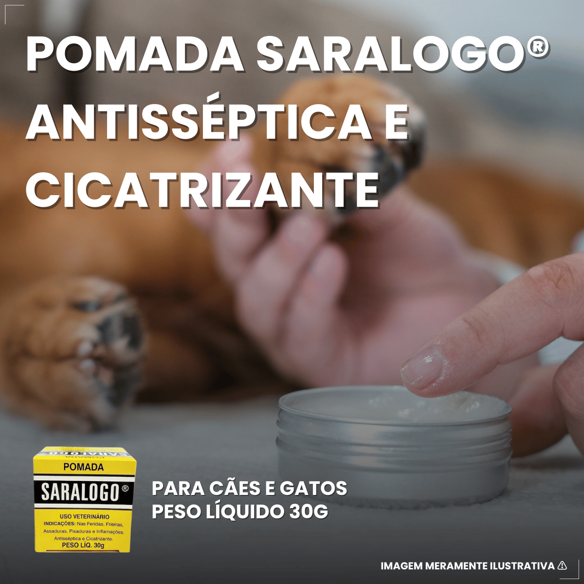 Kit 2 Pomada Cicatrizante Matacura Saralogo Cães e Gatos 30g