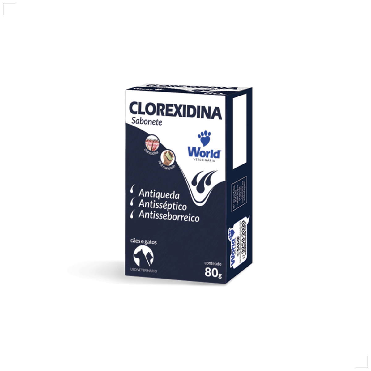 Sabonete Clorexidina Cães e Gatos World Veterinária 80 g