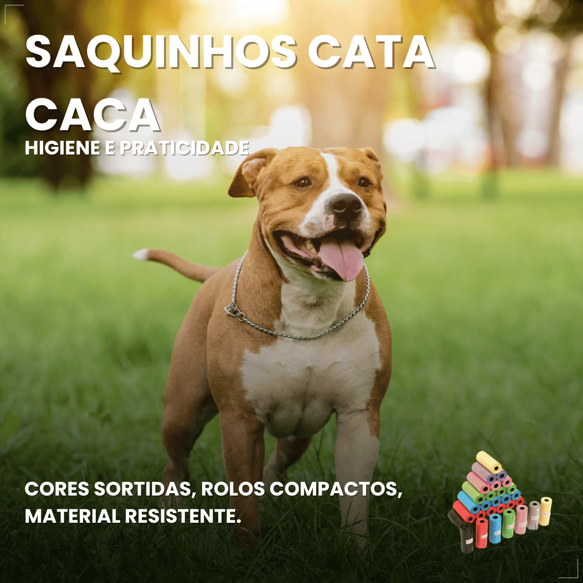 CataCaca Rolinhos Pet Saquinho Lixo Cor Sortida 15 Unidades