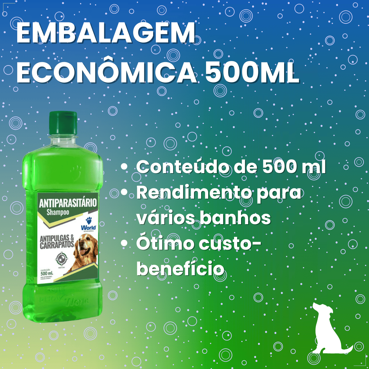 Shampoo Para Cães Antipulgas Carrapato 500ml World