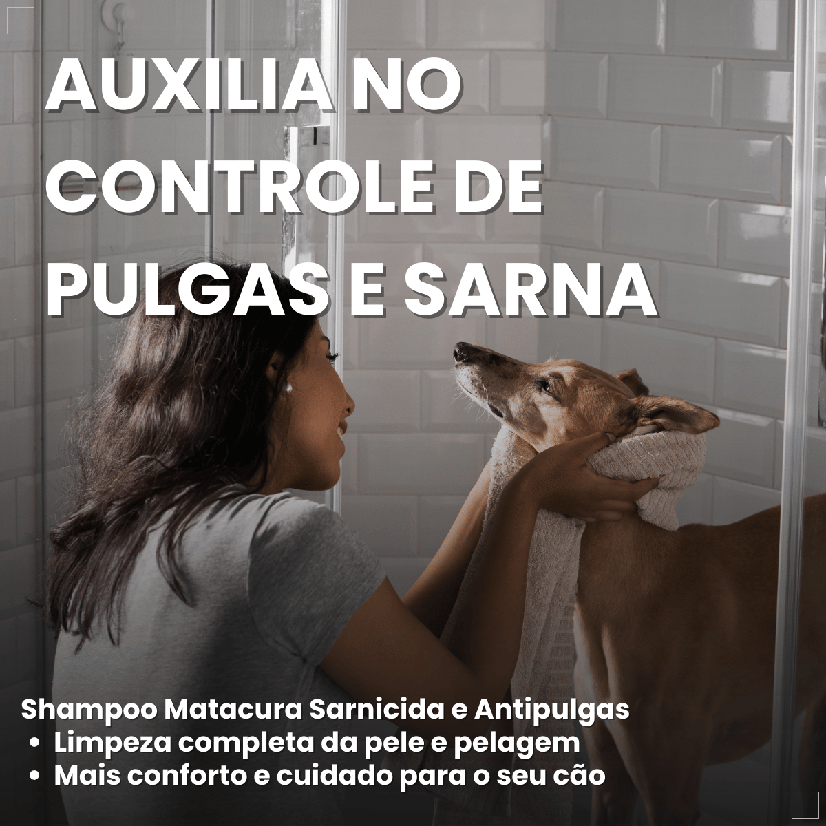 Shampoo Matacura Sarnicida e Anti-Pulgas para Cães 200ml