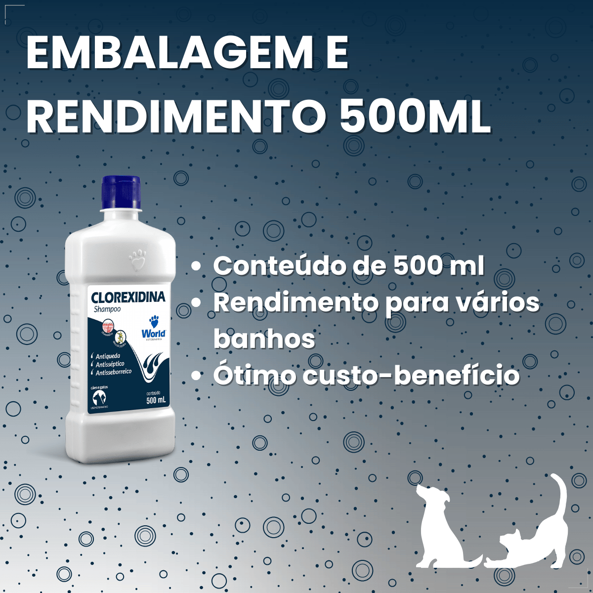 Kit 3 Shampoo Clorexidina Dugs Cães Anti Queda 500ml